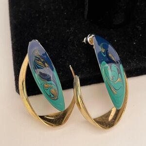 Vintage Heavy Enamel Summer Festival Indie Beach Mermaid Core Abstract Earrings